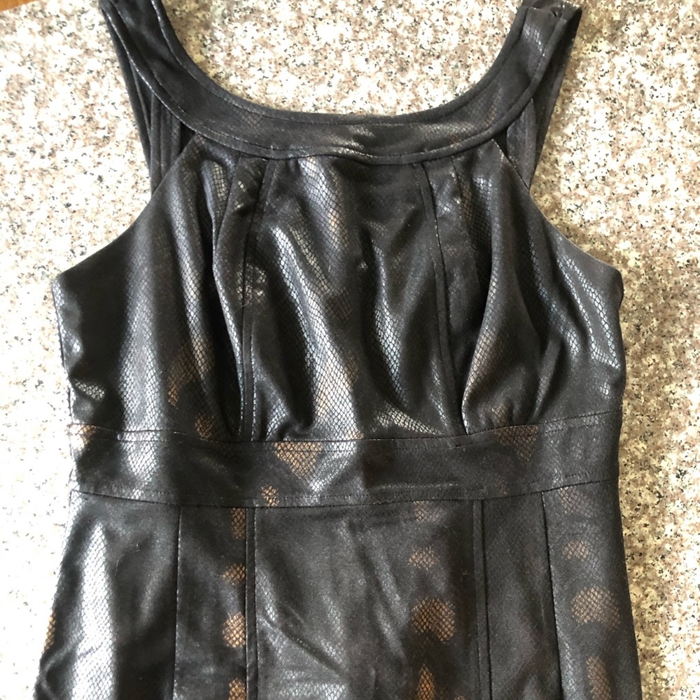 Snakeskin black and gold dress